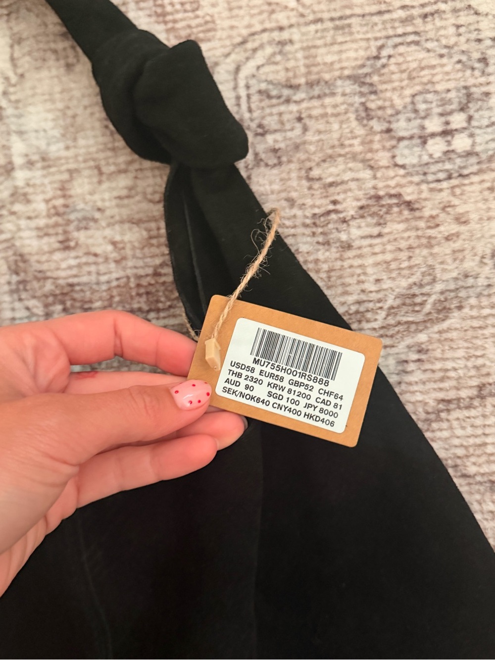 Brandy Melville Black Suede Knot-Handle Shoulder Bag - Picture 2 of 2